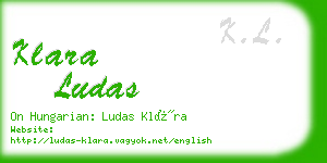 klara ludas business card